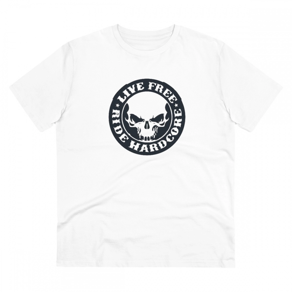 White Men's PC Cotton Bike Ride Design Printed T-Shirt