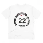 White PC Cotton Men's 22nd Anniversary T-Shirt