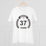 Generic Men's PC Cotton 37th Anniversary Printed T Shirt (Color: White, Thread Count: 180GSM) - Image 3