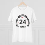 Generic Men's PC Cotton 24th Anniversary Printed T Shirt (Color: White, Thread Count: 180GSM) - Image 3