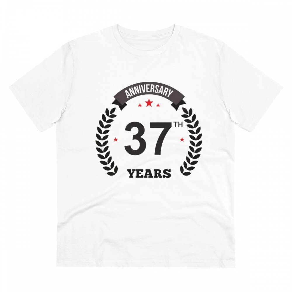White Men's PC Cotton 37th Anniversary T-Shirt