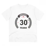 White PC Cotton Men's 30th Anniversary T-Shirt