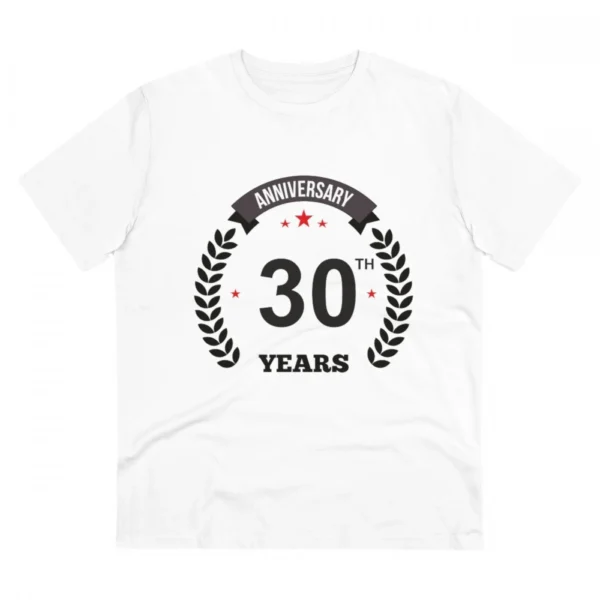 White PC Cotton Men's 30th Anniversary T-Shirt
