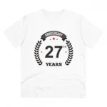 White PC Cotton Men's 27th Anniversary T-Shirt
