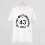 Generic Men's PC Cotton 43rd Anniversary Printed T Shirt (Color: White, Thread Count: 180GSM) - Image 3