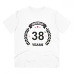 White PC Cotton 38th Anniversary Printed T-Shirt for Men