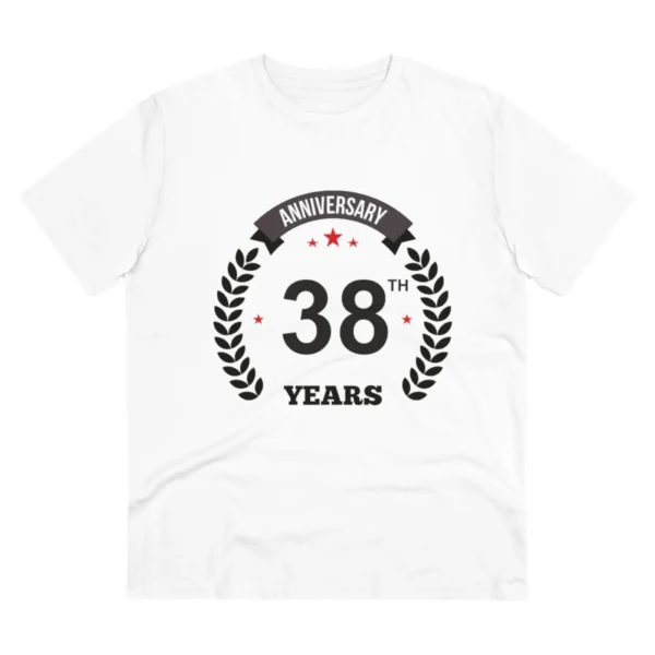 White PC Cotton 38th Anniversary Printed T-Shirt for Men