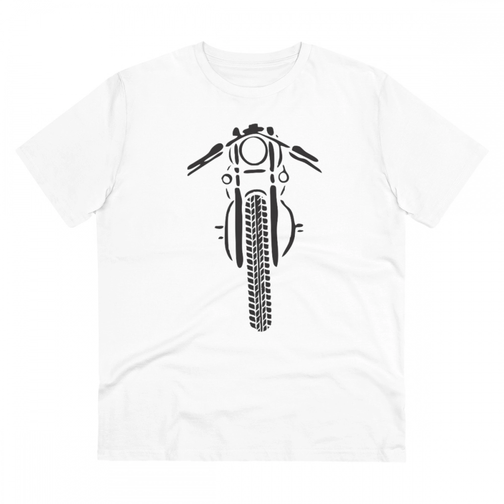 White Men's PC Cotton Bike Ride Design Printed T-Shirt