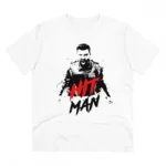 White Men's Printed Cotton T-Shirt