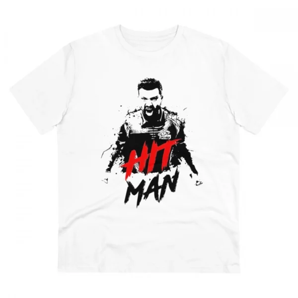 White Men's Printed Cotton T-Shirt