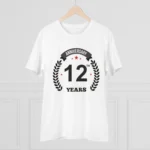 Generic Men's PC Cotton 12th Anniversary Printed T Shirt (Color: White, Thread Count: 180GSM) - Image 3