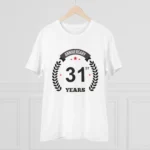 Generic Men's PC Cotton 31st Anniversary Printed T Shirt (Color: White, Thread Count: 180GSM) - Image 3