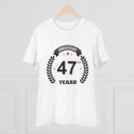 Generic Men's PC Cotton 47th Anniversary Printed T Shirt (Color: White, Thread Count: 180GSM) - Image 3