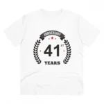 White Men's PC Cotton 41st Anniversary T-Shirt
