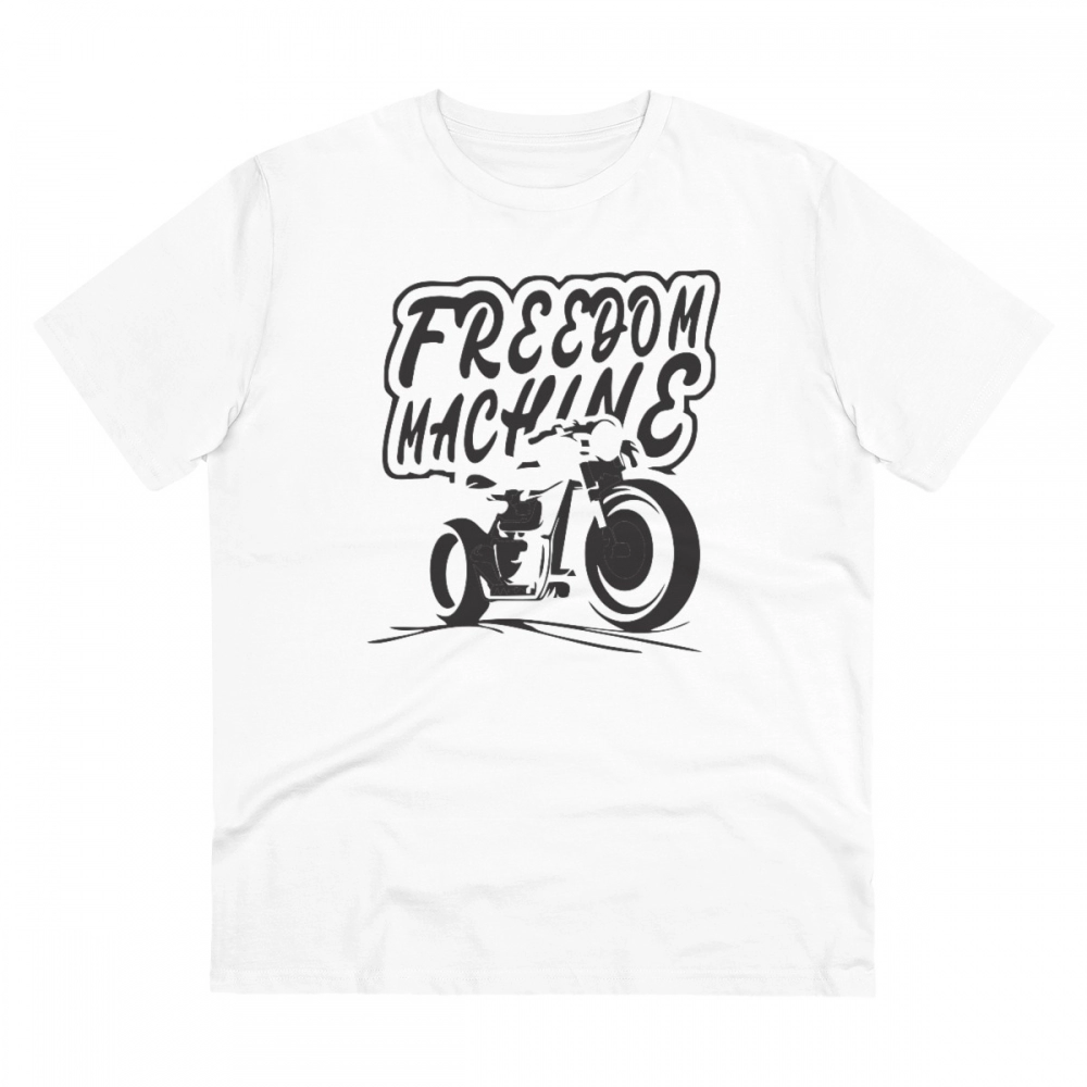 White Men's PC Cotton Bike Ride Design Printed T-Shirt