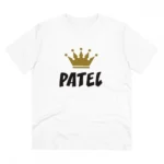 White PC Cotton Men's T-Shirt with Patel Print