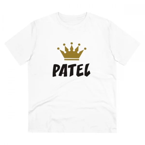 White PC Cotton Men's T-Shirt with Patel Print