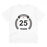 White PC Cotton Men's 25th Anniversary T-Shirt