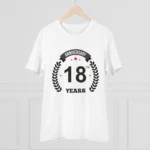 Generic Men's PC Cotton 18th Anniversary Printed T Shirt (Color: White, Thread Count: 180GSM) - Image 3