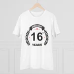 Generic Men's PC Cotton 16th Anniversary Printed T Shirt (Color: White, Thread Count: 180GSM) - Image 3