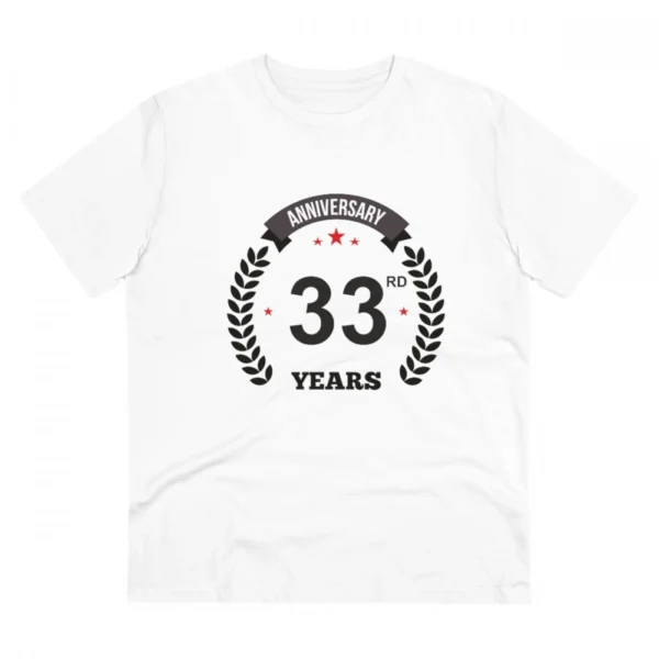 White NariHaat Men's PC Cotton 33rd Anniversary T-Shirt