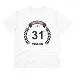 White Men's PC Cotton 31st Anniversary T-Shirt