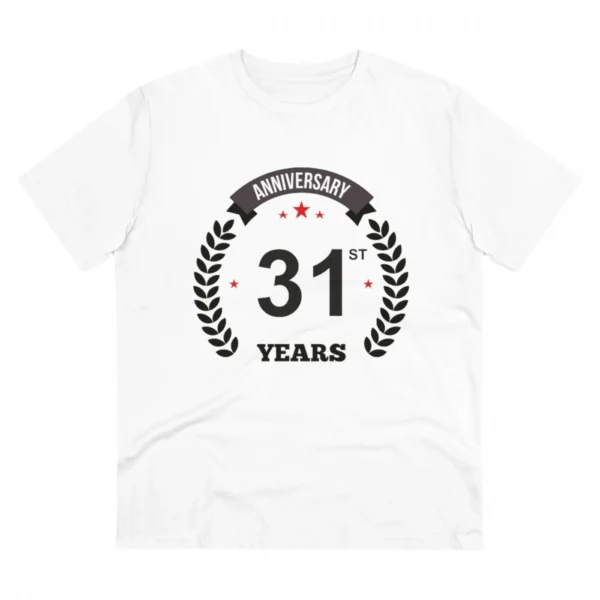 White Men's PC Cotton 31st Anniversary T-Shirt