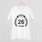 Generic Men's PC Cotton 26th Anniversary Printed T Shirt (Color: White, Thread Count: 180GSM) - Image 3