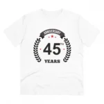 White Men's PC Cotton 45th Anniversary T-Shirt