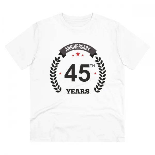 White Men's PC Cotton 45th Anniversary T-Shirt