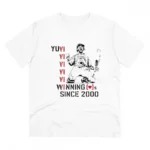 White Men's PC Cotton Cricket Design Printed T-Shirt