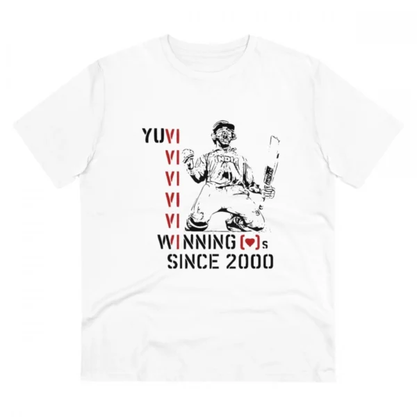 White Men's PC Cotton Cricket Design Printed T-Shirt