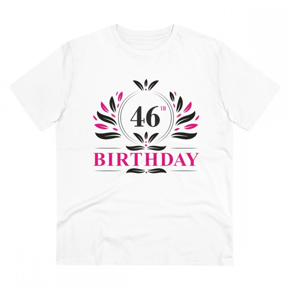 White PC Cotton Men's 46th Birthday Printed T-Shirt