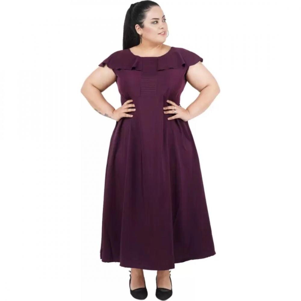 Purple Fit and Flare Dress for Women