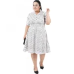 Generic Women's Cinched Waist White Dress (Color:White, Material:Poly Crepe) - Image 2