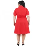 Generic Women's Cinched Waist Red Dress (Color:Red, Material:Poly Crepe) - Image 6