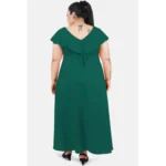 Generic Women's Fit And Flare Green Dress (Color:Green, Material:Polyester) - Image 6