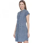 Generic Women's Shirt Blue Dress (Color:Blue, Material:Pure Cotton) - Image 3