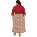 Generic Women's Fit And Flare Maroon Dress (Color:Maroon, Material:Polyester) - Image 6