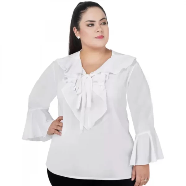 Women's White Bell Sleeve Top