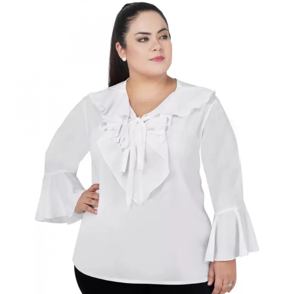 Women's White Bell Sleeve Top