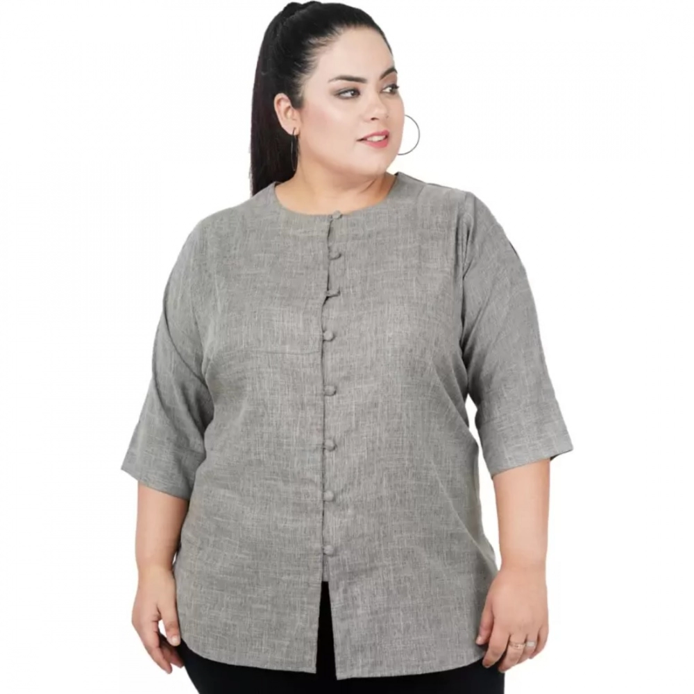Women's Grey Solid Top