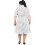 Generic Women's Cinched Waist White Dress (Color:White, Material:Poly Crepe) - Image 6