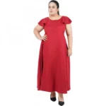 Maroon Fit and Flare Dress for Women
