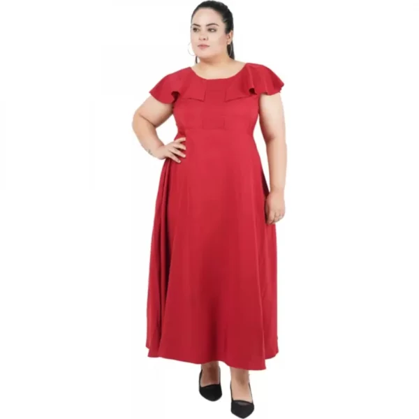 Maroon Fit and Flare Dress for Women
