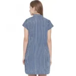 Generic Women's Shirt Blue Dress (Color:Blue, Material:Pure Cotton) - Image 7