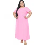 Generic Women's Fit And Flare Pink Dress (Color:Pink, Material:Polyester)