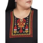 Generic Women's Fit And Flare Black Dress (Color:Black, Material:Polyester) - Image 4