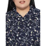 Generic Women's Fit And Flare Blue Dress (Color:Blue, Material:Polyester) - Image 3