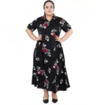 Black Fit and Flare Dress for Women